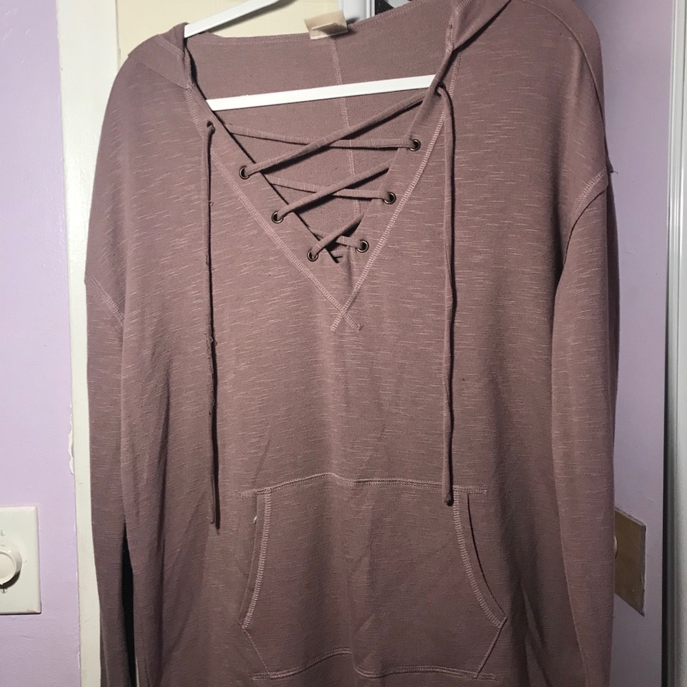 Criss cross front hoodie